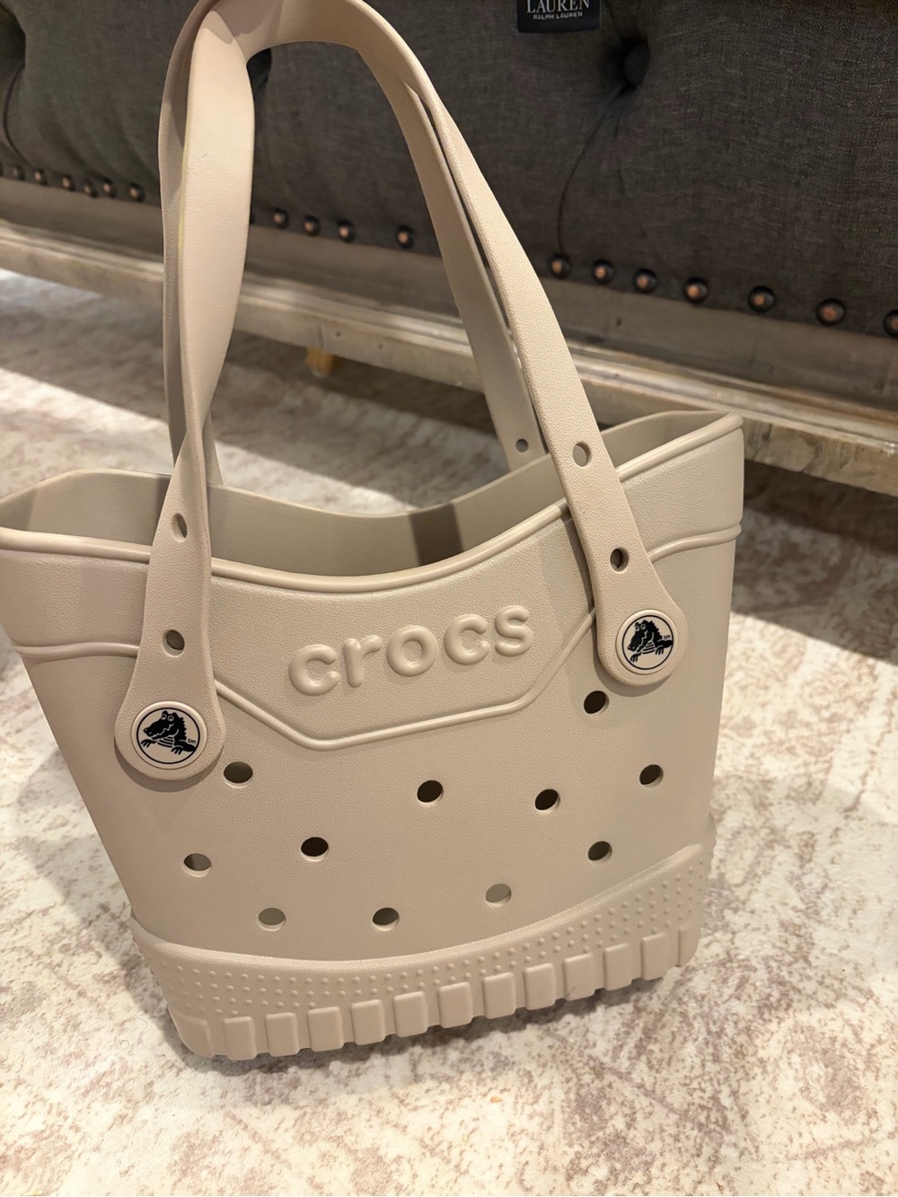 Crocs Taupe Tote Bag - Size Small